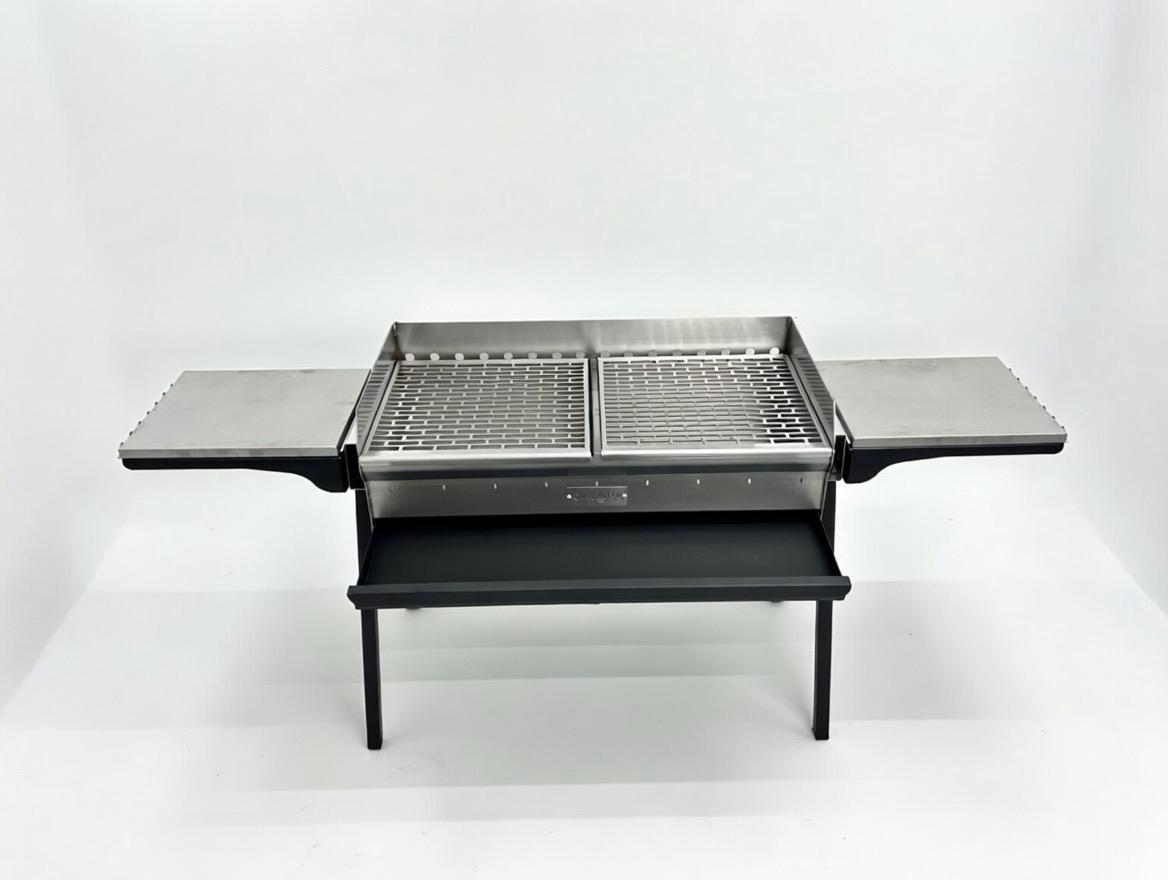Mangal Grill Edelstahl 40×90cm - Aschefach/Grillrost Set