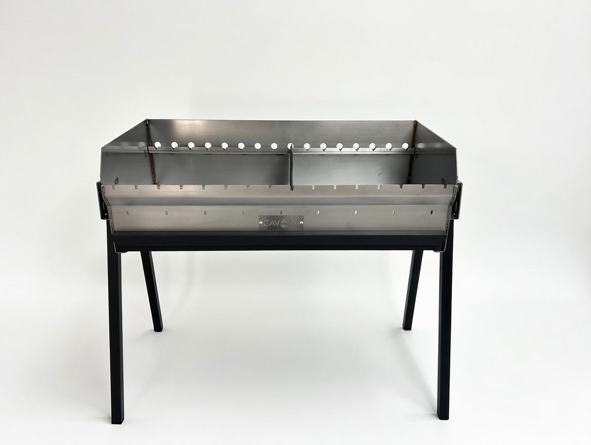 Mangal Grill Edelstahl 40x90cm - Aschefach
