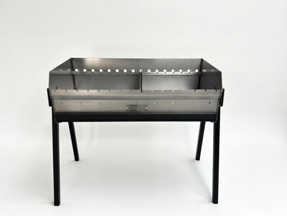 Mangal Grill Edelstahl 40x90cm - Aschefach