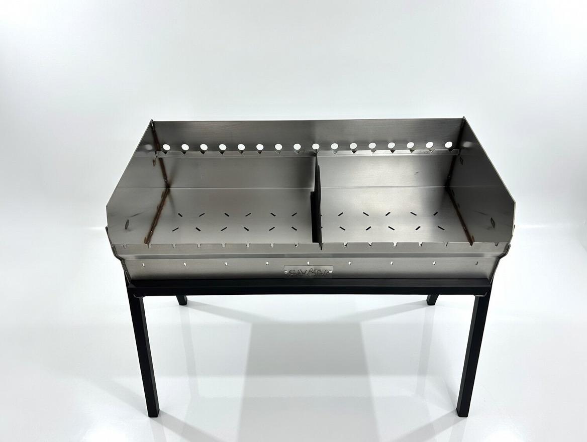 Mangal Grill Edelstahl 40x90cm - Aschefach