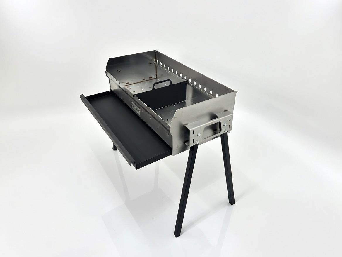 Mangal Grill Edelstahl 40x90cm - Aschefach
