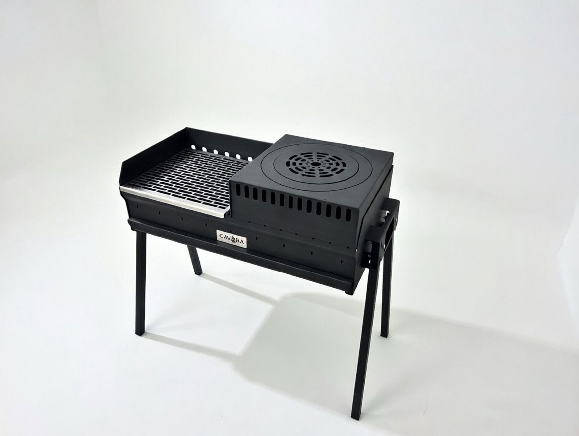 Mangal Grill 40×90cm - Aschefach/Kasan & Grillrost Set