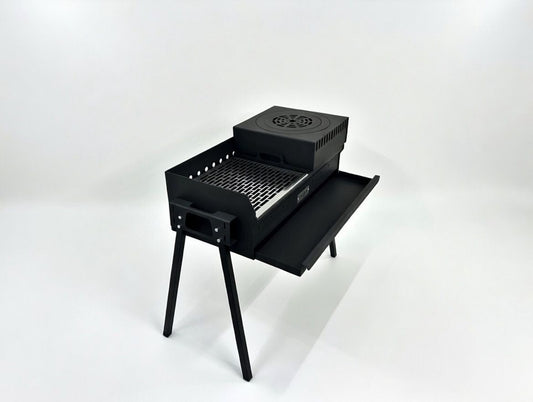 Mangal Grill 40×90cm - Aschefach/Kasan & Grillrost Set