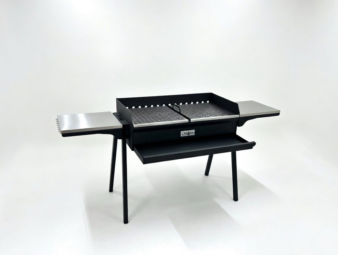 Mangal Grill 40×90cm - Aschefach/Grillrost Set