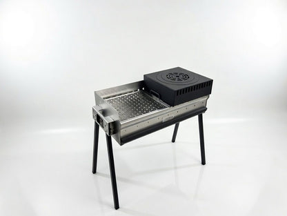 Mangal Grill Edelstahl 40×90cm - Aschefach/Kasan & Grillrost Set