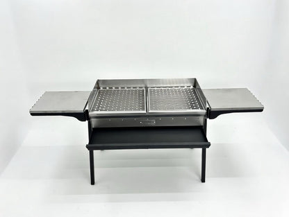 Mangal Grill Edelstahl 40×90cm - Aschefach/Grillrost Set