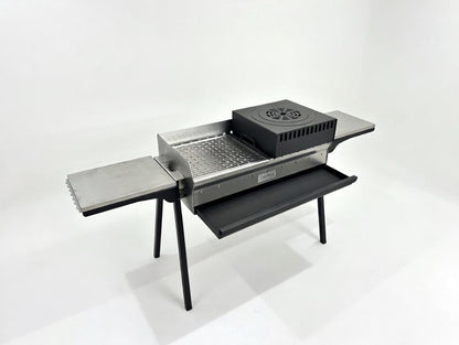 Mangal Grill Edelstahl 40×90cm - Aschefach/Komplett Set