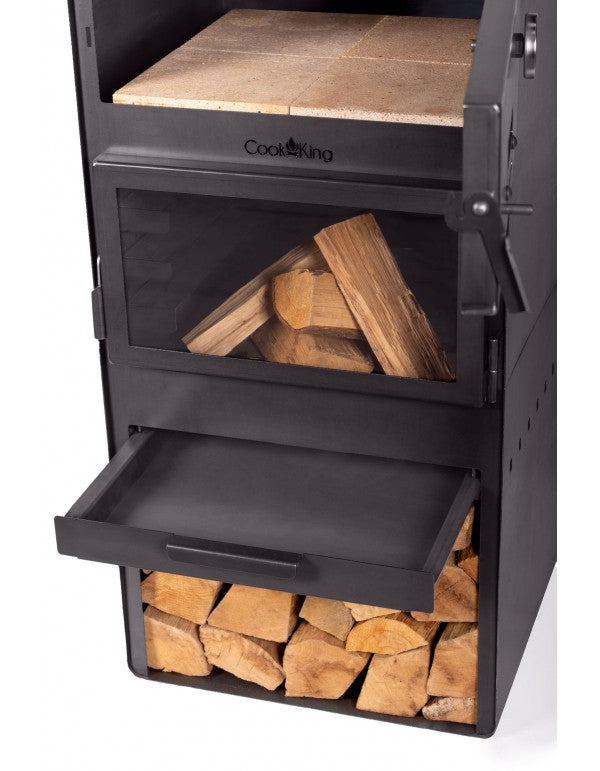 Gartenofen „VENTO” Mit Backfach und Doppelverglasung