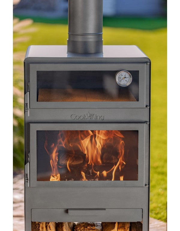 Gartenofen „VENTO” Mit Backfach und Doppelverglasung